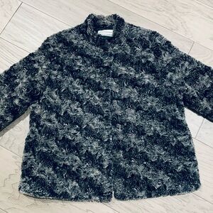 Alfred Dunner Black and Gray Teddy Jacket